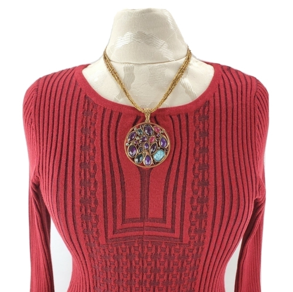 Handmade Indian Beaded Rhinestone Necklace Pendant